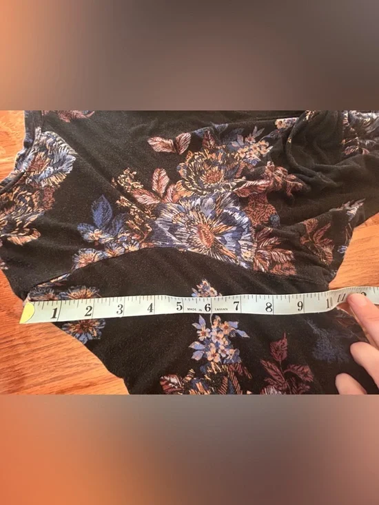 Maurices Black Long Sleeve Floral Knot-Front Midi Dress 2X - Picture 7 of 10